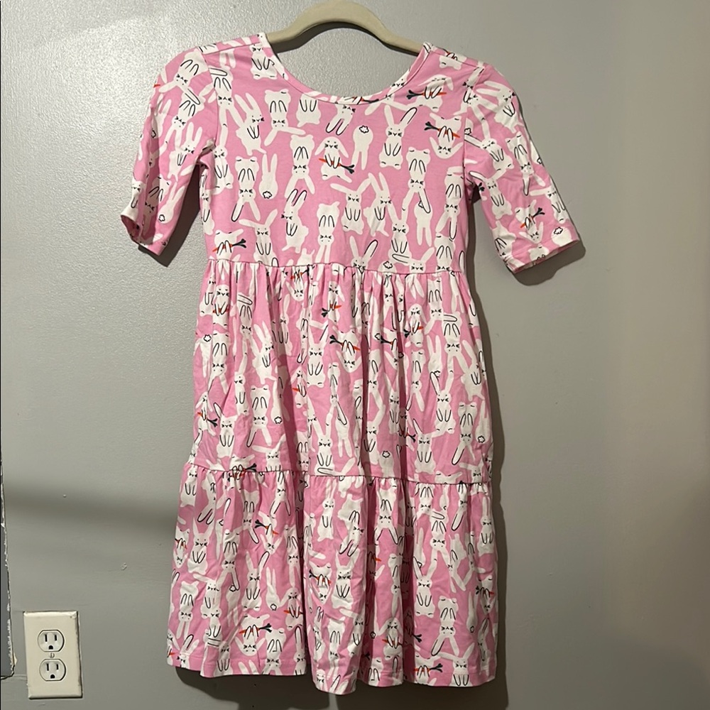 Hanna Andersson Pink Kids Dress with Bunny Print